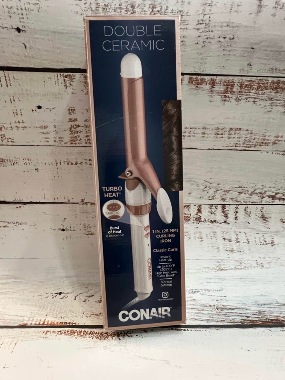 Conair Double Ceramic 1” Curling Iron Turbo Heat 30 Settings NEW Open Box